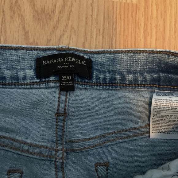 Banana Republic Stretch Acid Washed High Rise Skinny Fit Denim Jeans Size 25/0 - Picture 4 of 7